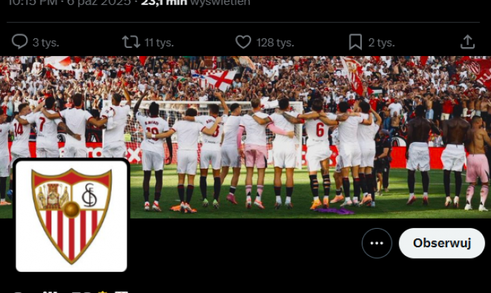 OPIS KONTA Sevilli po POKONANIU Barcy 4:1 xD